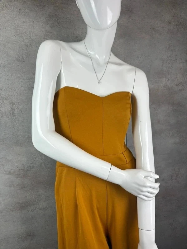 🌸 Mustard Yellow Wide Leg Tube Jumpsuit Size 38/M 🌸 – photo 2